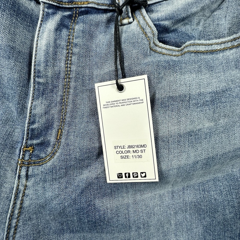 Judy Blue Jeans 11/30 High Waist Trouser Flare Boho Festival Retro Med Wash New - Picture 6 of 13
